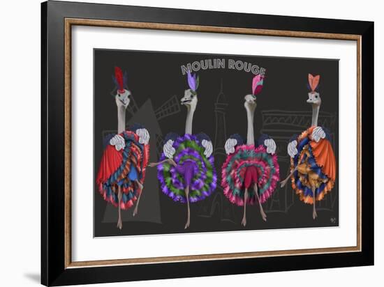 Ostrich, Can Can Troupe-Fab Funky-Framed Art Print