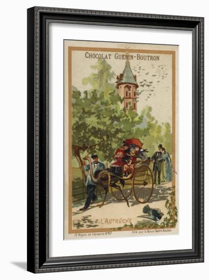 Ostrich Cart-null-Framed Giclee Print