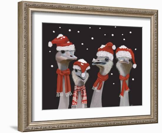 Ostrich, Christmas Gals-Fab Funky-Framed Art Print