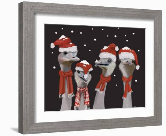 Ostrich, Christmas Gals-Fab Funky-Framed Art Print