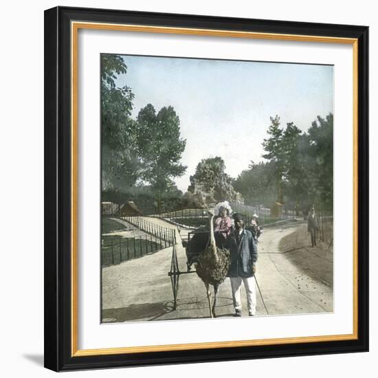 Ostrich-Drawn Carriage, Paris, Zoological Garden, Circa 1890-Leon, Levy et Fils-Framed Photographic Print