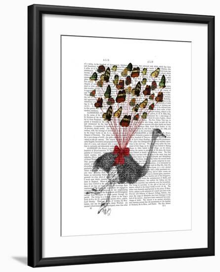 Ostrich Flying with Butterflies-Fab Funky-Framed Art Print