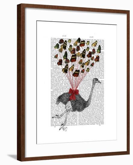 Ostrich Flying with Butterflies-Fab Funky-Framed Art Print