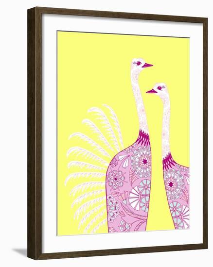 Ostrich Girls-null-Framed Giclee Print