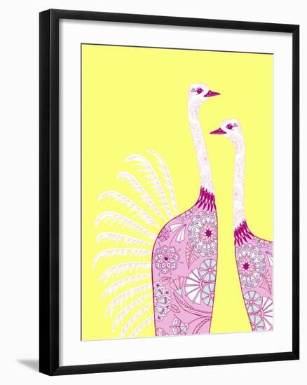 Ostrich Girls-null-Framed Giclee Print