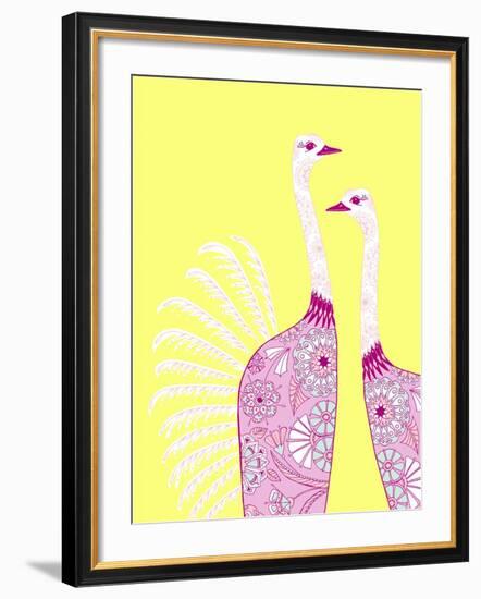 Ostrich Girls-null-Framed Giclee Print