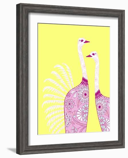 Ostrich Girls-null-Framed Premium Giclee Print