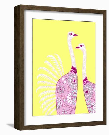 Ostrich Girls-null-Framed Premium Giclee Print