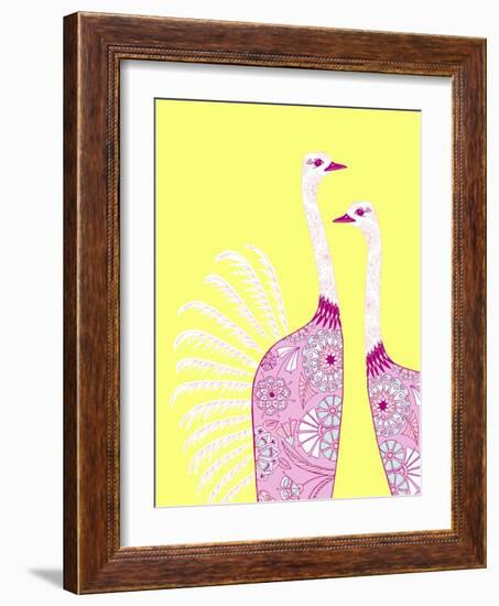 Ostrich Girls-null-Framed Premium Giclee Print