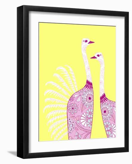 Ostrich Girls-null-Framed Premium Giclee Print