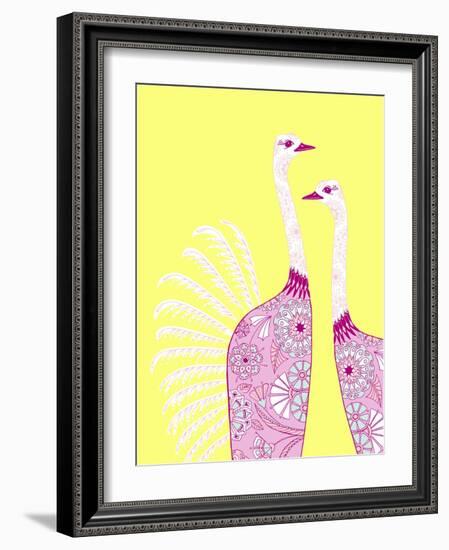 Ostrich Girls-null-Framed Premium Giclee Print