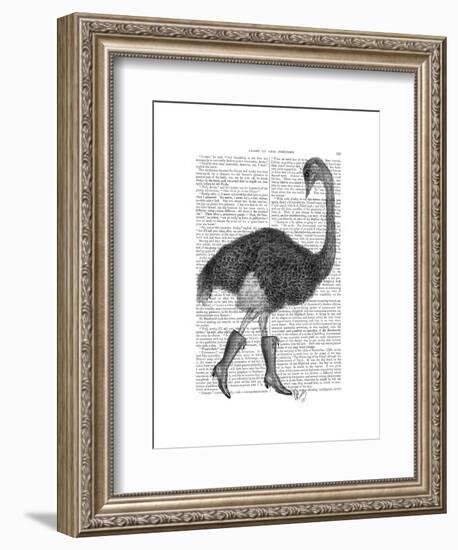 Ostrich in Boots-Fab Funky-Framed Art Print