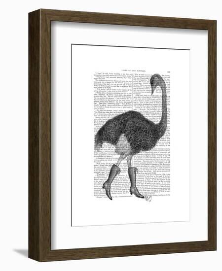 Ostrich in Boots-Fab Funky-Framed Art Print