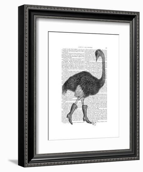 Ostrich in Boots-Fab Funky-Framed Art Print