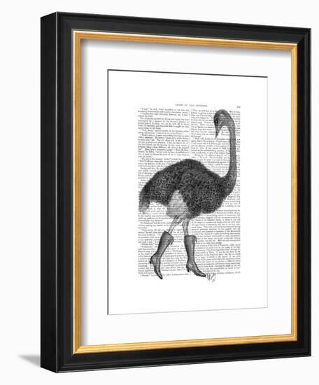 Ostrich in Boots-Fab Funky-Framed Art Print