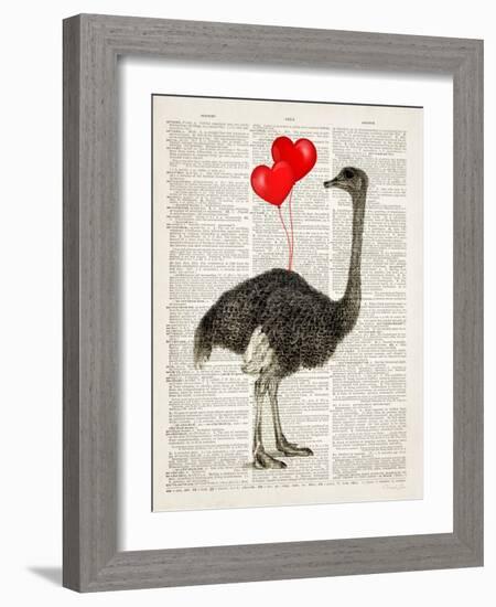 Ostrich In Love-Christopher James-Framed Art Print