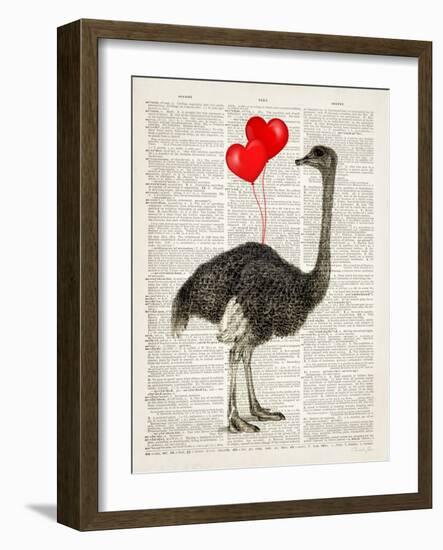 Ostrich In Love-Christopher James-Framed Art Print