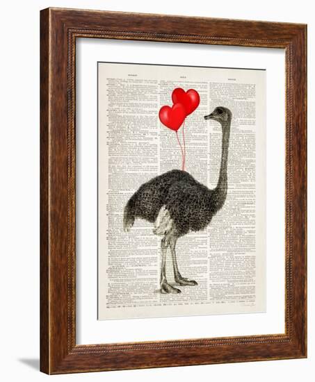 Ostrich In Love-Christopher James-Framed Art Print