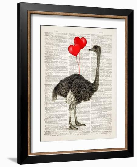 Ostrich In Love-Christopher James-Framed Art Print