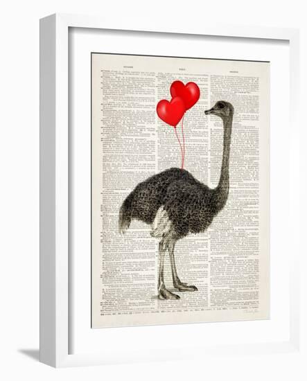 Ostrich In Love-Christopher James-Framed Art Print