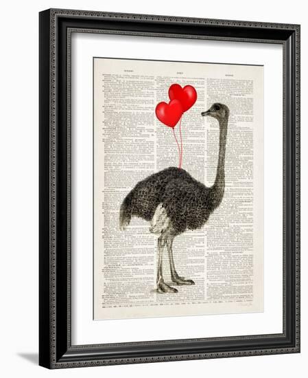 Ostrich In Love-Christopher James-Framed Art Print