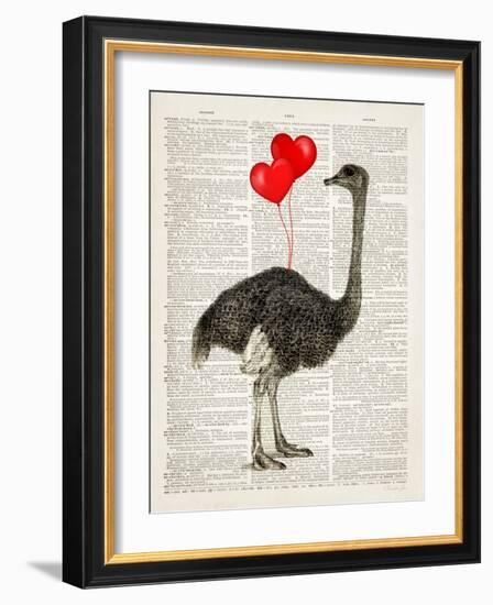 Ostrich In Love-Christopher James-Framed Art Print