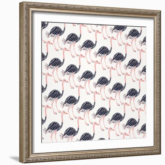 Ostrich Pattern-Cat Coquillette-Framed Giclee Print