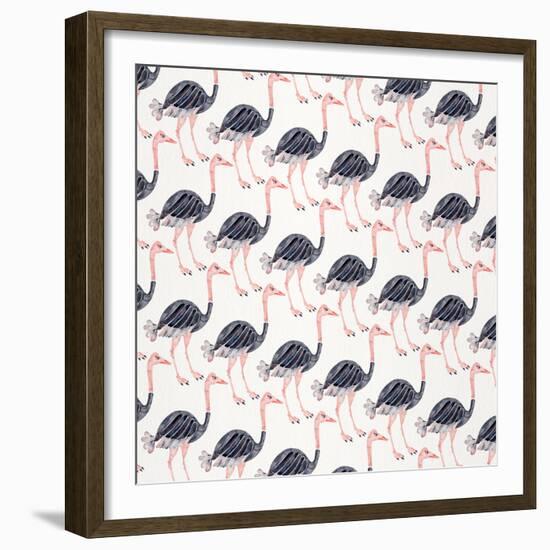 Ostrich Pattern-Cat Coquillette-Framed Giclee Print