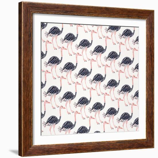 Ostrich Pattern-Cat Coquillette-Framed Giclee Print