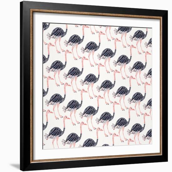 Ostrich Pattern-Cat Coquillette-Framed Giclee Print