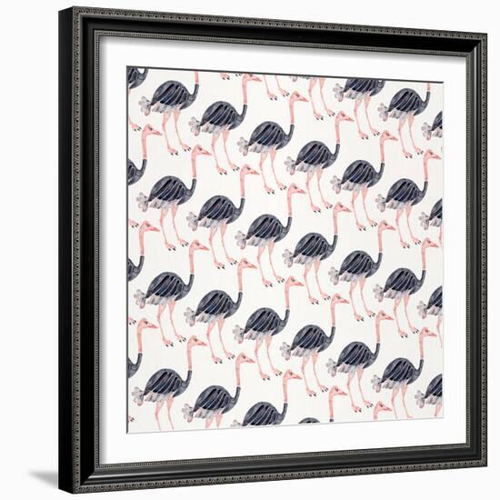 Ostrich Pattern-Cat Coquillette-Framed Giclee Print