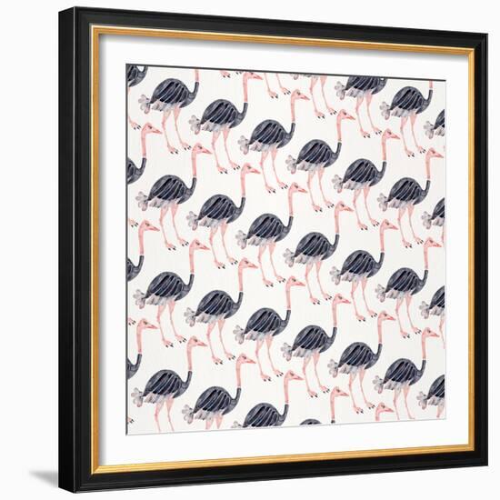 Ostrich Pattern-Cat Coquillette-Framed Giclee Print