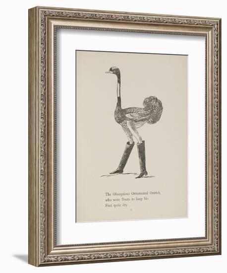 Ostrich Wearing Boots From a Collection Of Poems and Songs by Edward Lear-Edward Lear-Framed Giclee Print