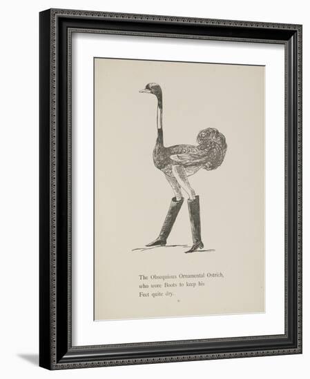 Ostrich Wearing Boots From a Collection Of Poems and Songs by Edward Lear-Edward Lear-Framed Giclee Print