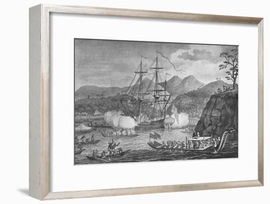 'Otaheite Surrendered to Captain Wallis', 1773, (1904)-Unknown-Framed Giclee Print