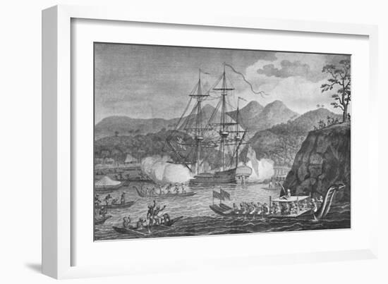 'Otaheite Surrendered to Captain Wallis', 1773, (1904)-Unknown-Framed Giclee Print