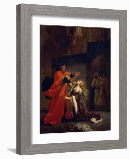 Othello, Act I, Scene 3: Desdemona at the Feet of Her Father, 1852 (Oil on Canvas)-Ferdinand Victor Eugene Delacroix-Framed Giclee Print