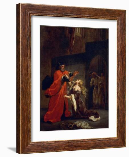 Othello, Act I, Scene 3: Desdemona at the Feet of Her Father, 1852 (Oil on Canvas)-Ferdinand Victor Eugene Delacroix-Framed Giclee Print