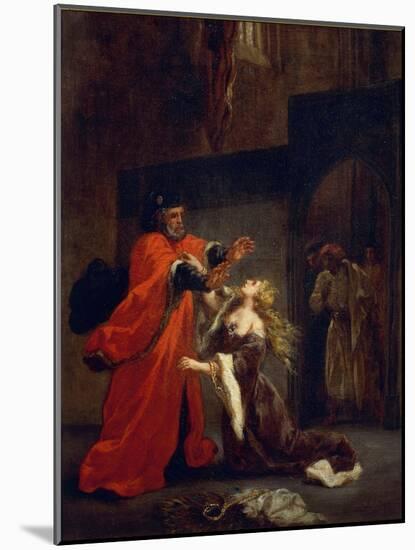 Othello, Act I, Scene 3: Desdemona at the Feet of Her Father, 1852 (Oil on Canvas)-Ferdinand Victor Eugene Delacroix-Mounted Giclee Print