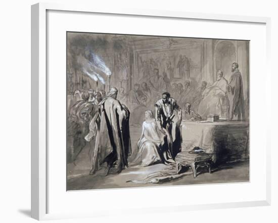 Othello and Desdemona before the Senate, 1847-John Gilbert-Framed Giclee Print