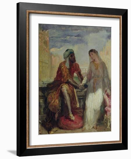 Othello and Desdemona in Venice, 1850-Theodore Chasseriau-Framed Giclee Print