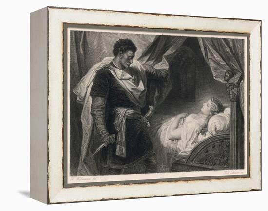 Othello Approaches the Sleeping Desdemona-Heinrich Hofmann-Framed Stretched Canvas