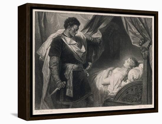 Othello Approaches the Sleeping Desdemona-Heinrich Hofmann-Framed Stretched Canvas
