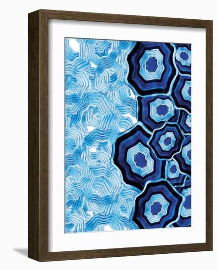 Other Half Of Blue White Agates-Jace Grey-Framed Art Print