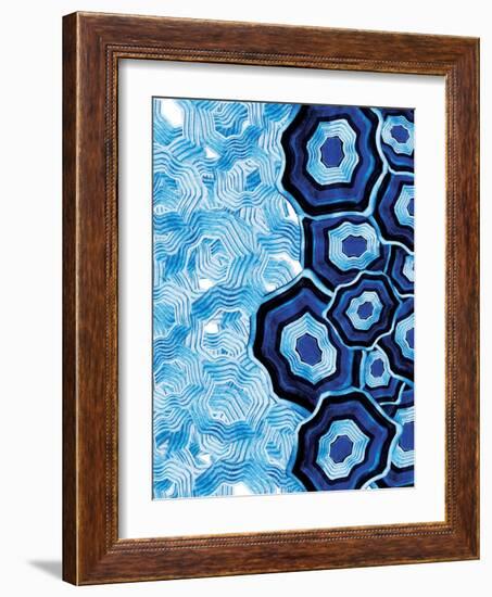 Other Half Of Blue White Agates-Jace Grey-Framed Art Print