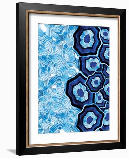 Other Half Of Blue White Agates-Jace Grey-Framed Art Print