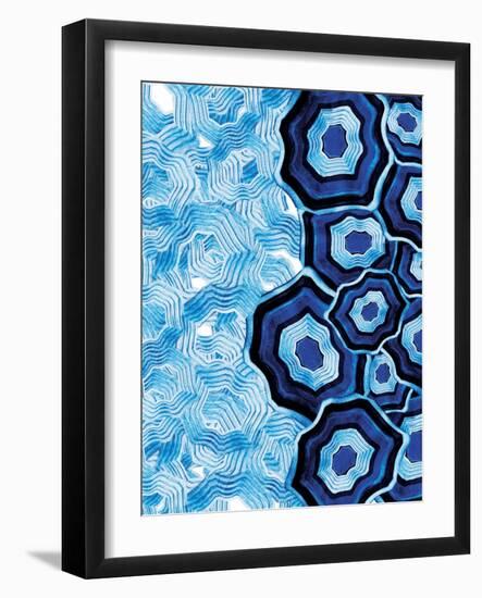 Other Half Of Blue White Agates-Jace Grey-Framed Art Print