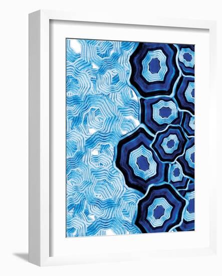 Other Half Of Blue White Agates-Jace Grey-Framed Art Print