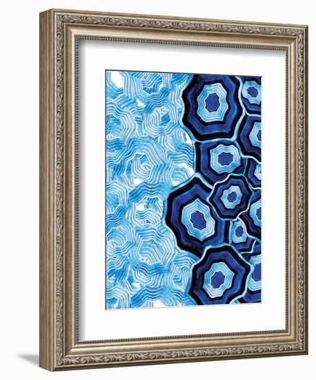 Other Half Of Blue White Agates-Jace Grey-Framed Art Print