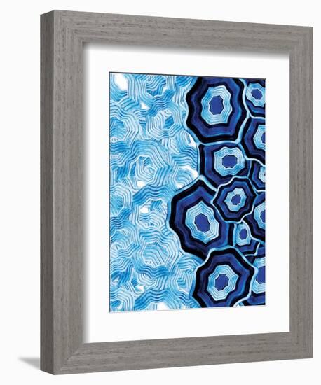 Other Half Of Blue White Agates-Jace Grey-Framed Art Print